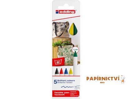 Popisovač na textil EDDING 4600/5, sada základních barev