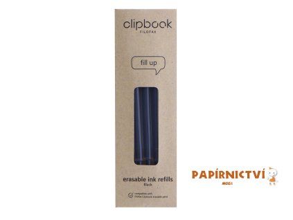 Filofax, Náplň do gumovacího pera Clipbook, 3 ks, černá