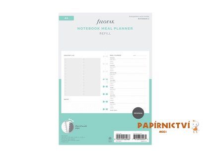 Filofax, Náplň pro Notebook, Náplň A5, plánování jídla