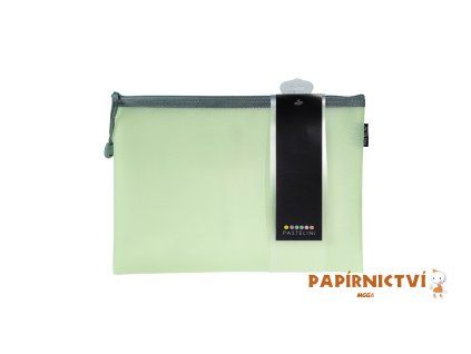 Obálka se zipem síťovaná A4 PASTELINI zelená 2-3163