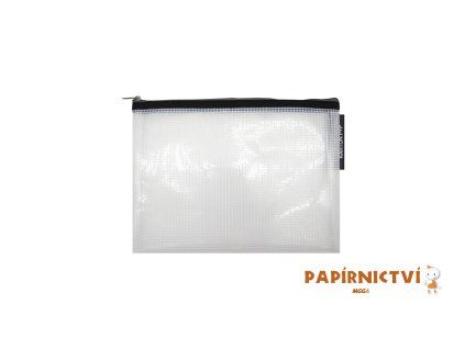 Obálka se zipem síťovaná A5 transparent-černý lem 2-3194