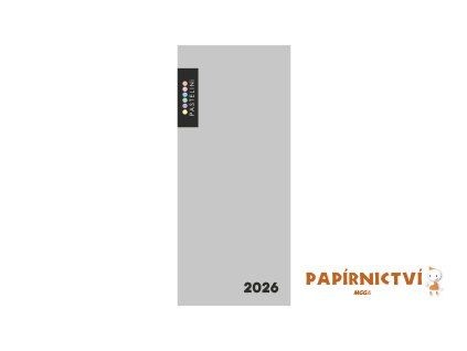 Diář PVC týdenní 2026 PASTELINI šedá 8-60925