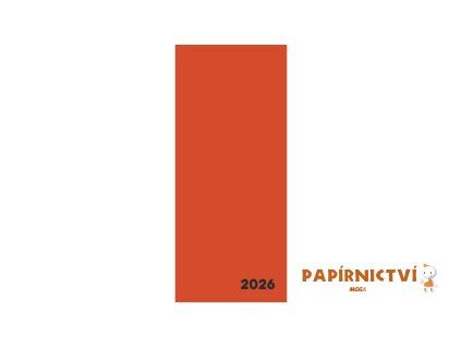 Diář PVC měsíční 2026 VERDE cihlová 8-61225