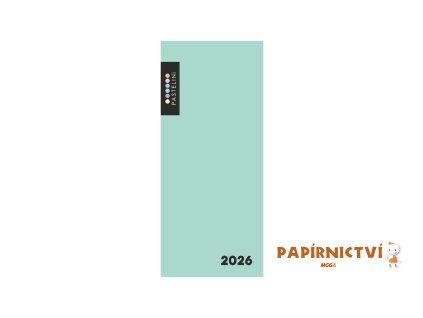 Diář PVC měsíční 2026 PASTELINI zelená 8-67525