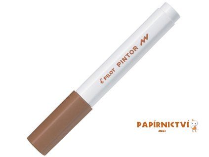 Akrylový popisovač Pilot Pintor, hrot F - hnědý