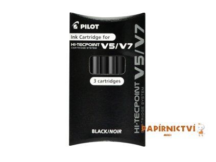 Pilot, Náplň do Rollerů Hi-Tecpoint V5, 0.5, (F) tenký, 3 ks, (F) tenký, černá