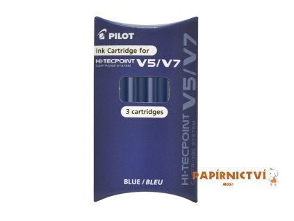 Pilot, Náplň do Rollerů Hi-Tecpoint V5, 0.5, (F) tenký, 3 ks, (F) tenký, modrá