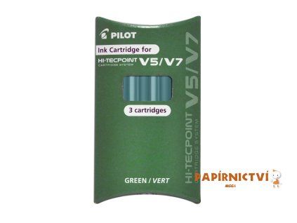 Pilot, Náplň do Rollerů Hi-Tecpoint V5, 0.5, (F) tenký, 3 ks, (F) tenký, zelená