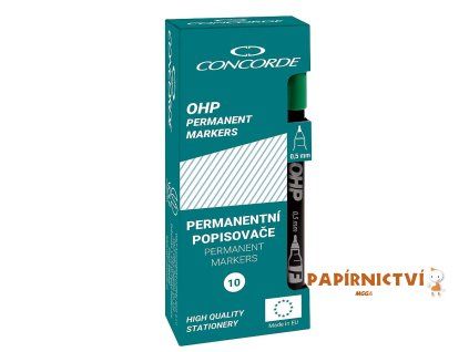 Popisovač CONCORDE OHP M, permanentní, 1-1,5mm, zelená A65733