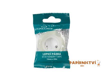 Lepicí páska CONCORDE 15mm x 33m, závěs, transparentní A64205