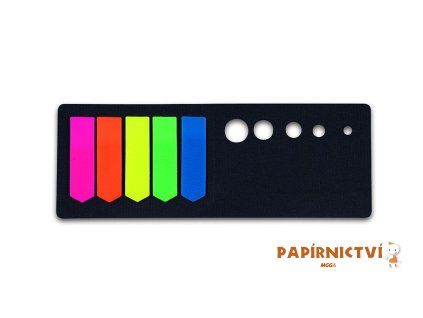 Samolepicí záložky CONCORDE 12 x 44mm, 5 x 20 listů, šipky, plastové, neon barev