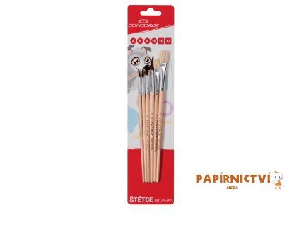 Sada štětců CONCORDE Natural kulaté, ploché 6ks, blistr A65580