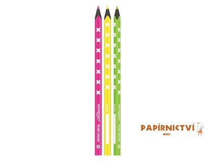 Pastelky KEYROAD Neon trojhranné 6ks A743