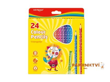Pastelky KEYROAD trojhranné 24ks A702
