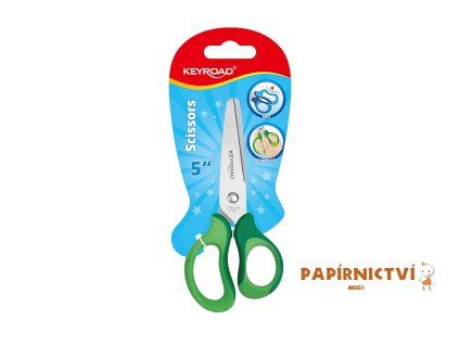 Dětské nůžky KEYROAD Soft, 12,5cm, blistr, zelené A615-3