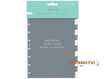 FILOFAX FX Notebook, náplň A5, rozřazovač Minimal měsíční