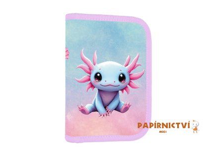 Penál 1 p. 2 chlopně, prázdný Axolotl 6-60126