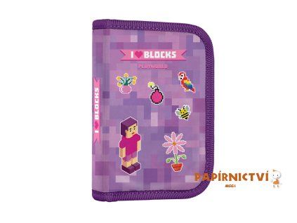 Penál 1 p. 2 chlopně, prázdný Playworld Girl 9-82826