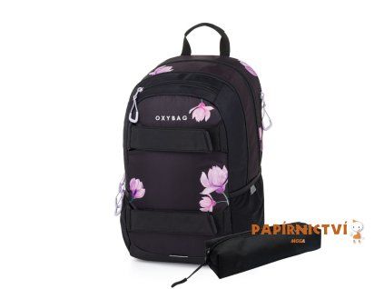 Studentský batoh + etue OXY SPORT Flowers 8-39726E