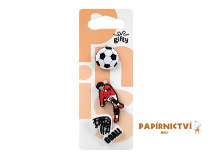 Gifty - Silikonová sada 3 pinů fotbal