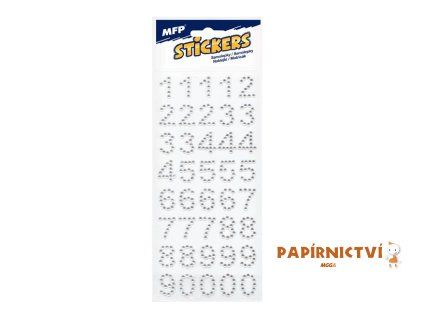 Samolepky kamínky - číslice 40ks 19mm 8002 1032379