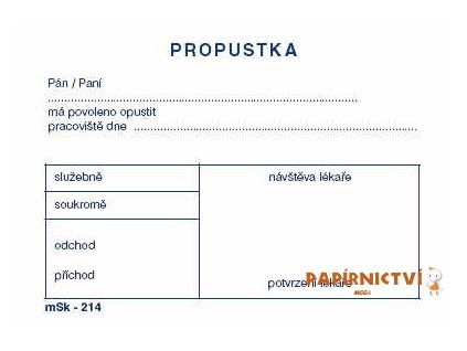 Propustky a7/214
