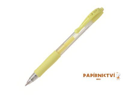PILOT, Gelový roller G-2, 0.7, (M) střední, pastelová žlutá