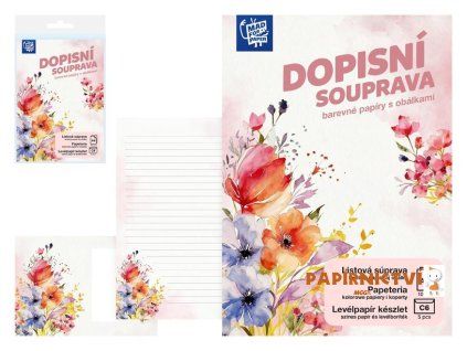 Dopisní papír barevný LUX 5+10 (Květy)