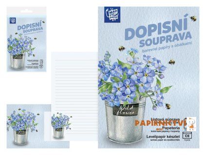 Dopisní papír barevný LUX 5+10 (Květy)