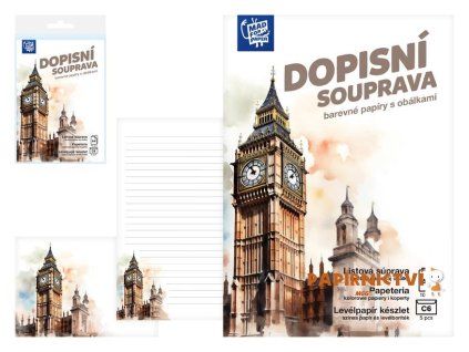 Dopisní papír barevný LUX 5+10 (Big Ben)