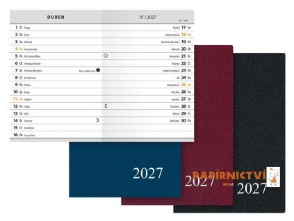 Diář 2027 M102/PVC měsíční