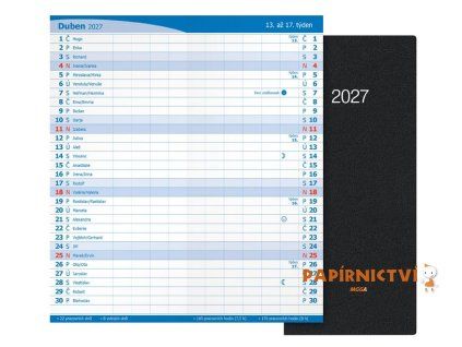 Diář 2027 M101/PVC měsíční černý