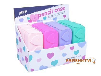 Penál silikonový srdce mix 8071299