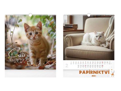 Kalendář 2027 nástěnný malý Cats 1061733