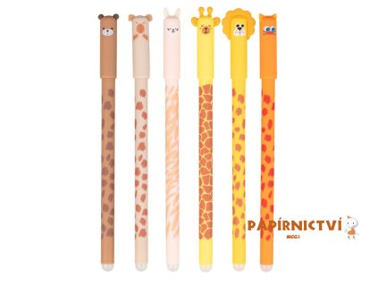 Kuličkové pero gumovací Zoo, 0,5, vršek, modré 6001426